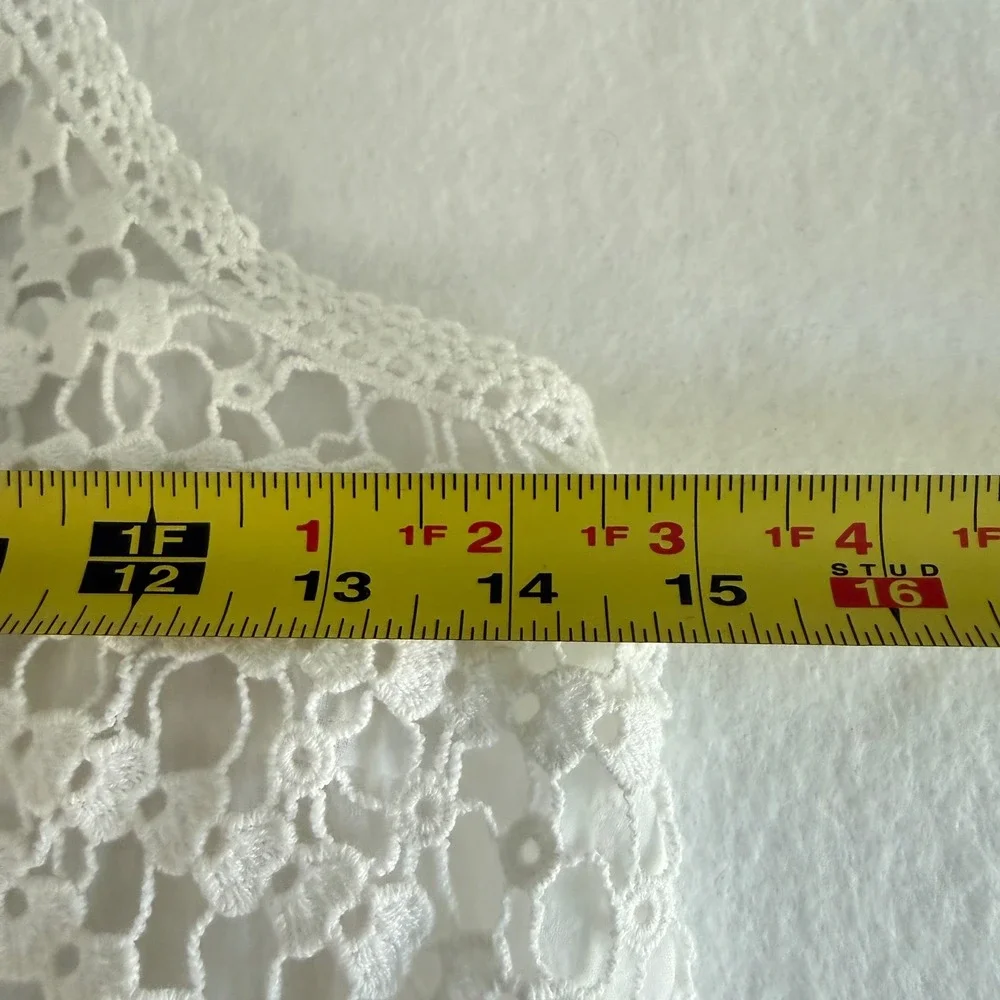 Venus Crochet Beaded Halter Maxi Dress Women XL White‎ Boho Gauze Smocked Back